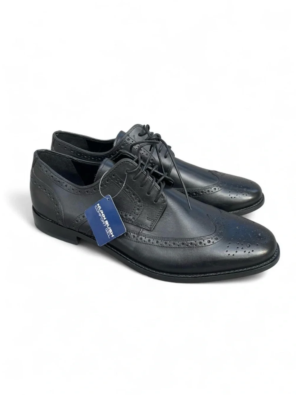 Nunn Bush Nelson Black Leather Wingtip Oxford Dress Shoes Men’s Size 15 New NWT